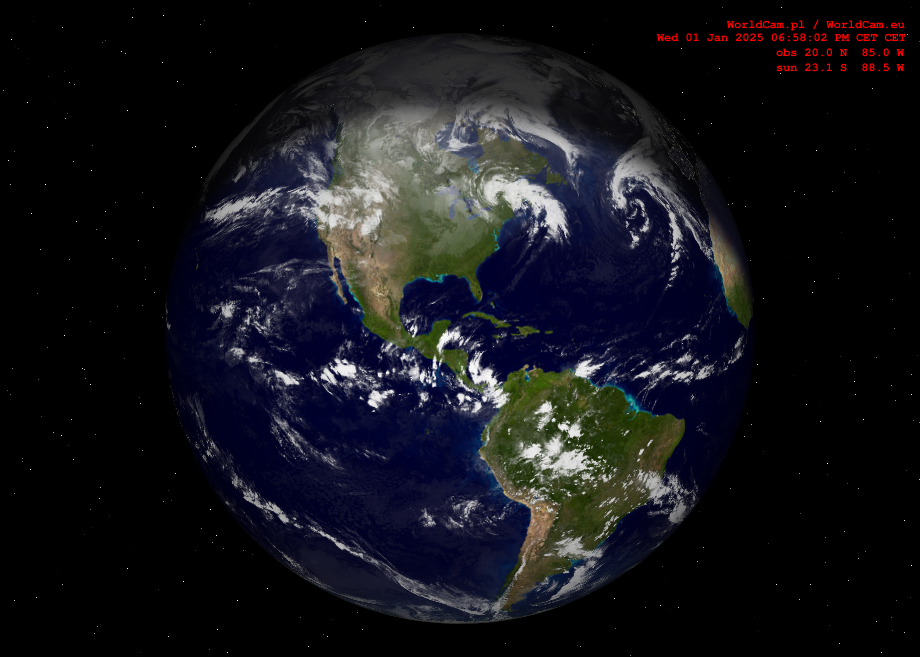 Sunlight map orthographic - America