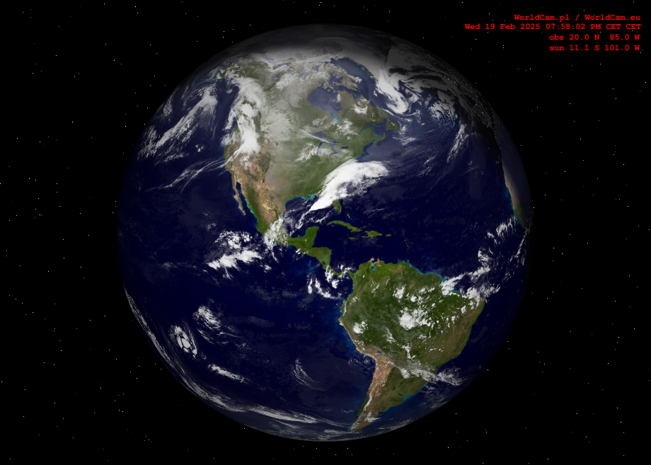 Sunlight map orthographic - America